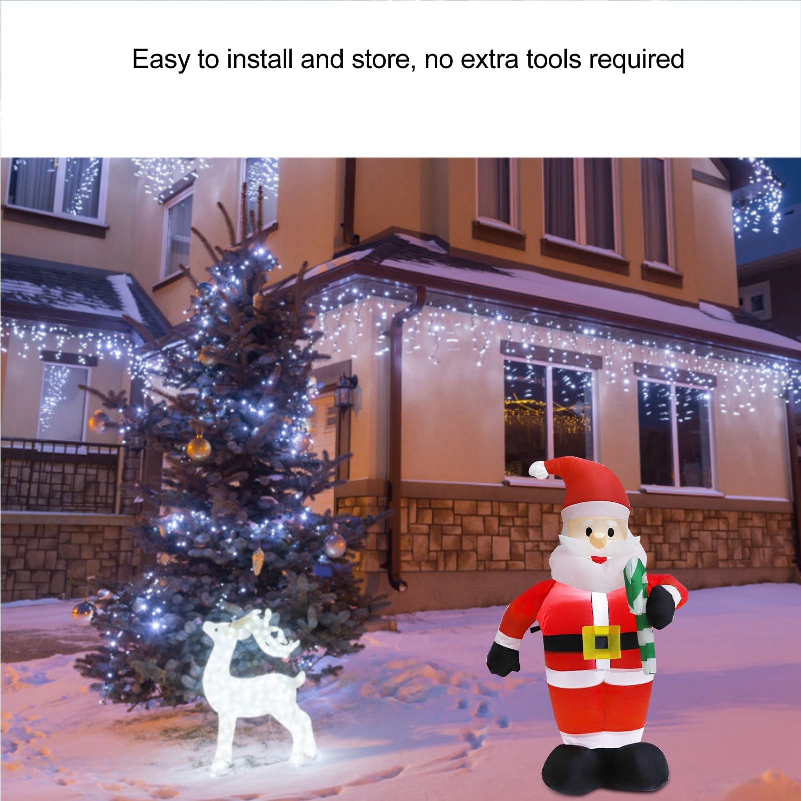 Amazon.co.jp: インフレータブルクリスマスサンタ、1.2mの装飾的な目を